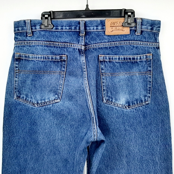 Cat's Eye Mens Straight Leg Denim Jeans Dark Wash Size 38 x 30 Classic High Rise - Picture 8 of 11
